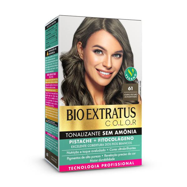 Tintura Bio Extratus s/Amônia 135g Louro Escuro Acinzentado 61