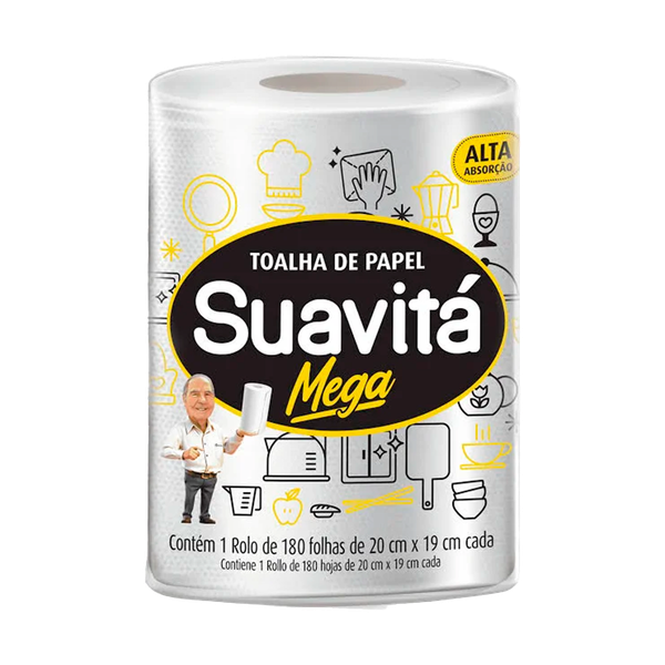 Toalha Papel Suavita Mega 180 toalhas
