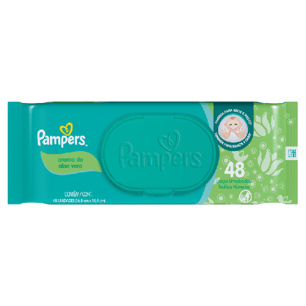 Toalha Umedecida Pampers C/48 Aloe Vera