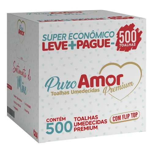 Toalha Umedecida Puro Amor Box C/500