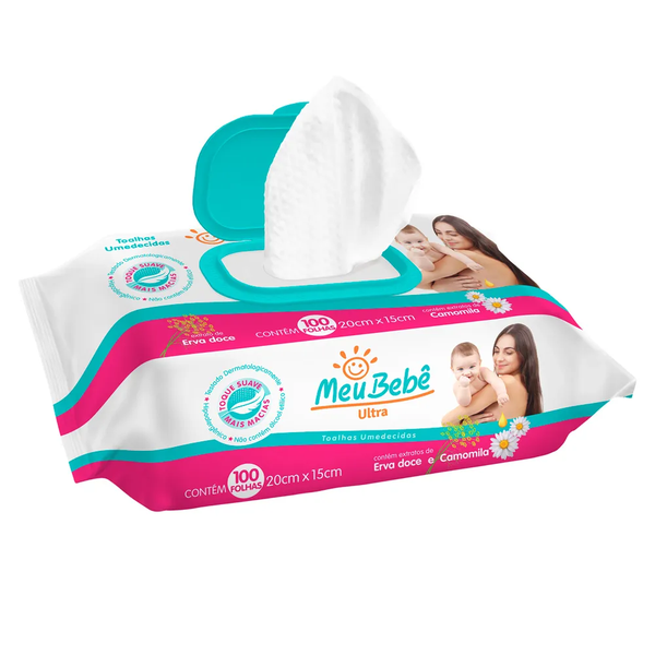 Toalhas Umedecidas Meu Bebê C/100 Ultra Gram 45