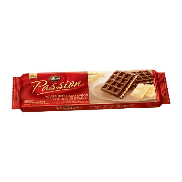 Wafer Arcor Passion 80g Chocolate Branco