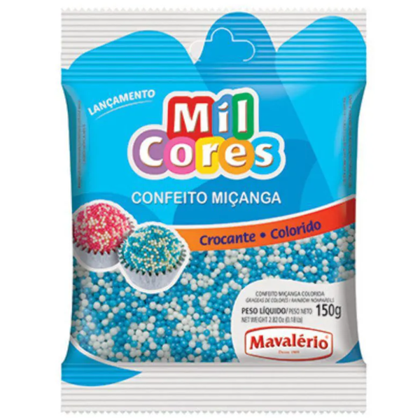 CONFEITO MIL CORES COLORIDO 150G BABY AZUL