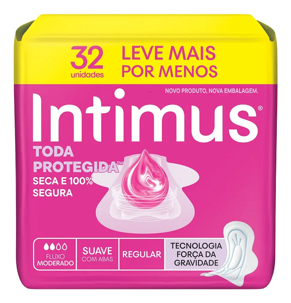 Absorvente Intimus Tripla Proteção Cobertura Suave com Abas 32und