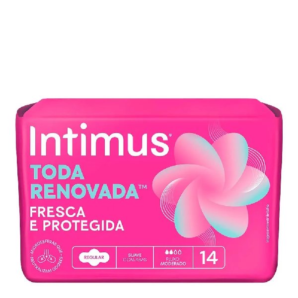 Absorvente Intimus Ultrafino Antibacteriana com Abas 14un