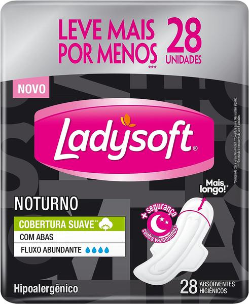 Absorvente Ladysoft Noturno Suave com Abas 28un