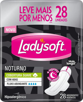 Absorvente Ladysoft Noturno Suave com Abas 28un