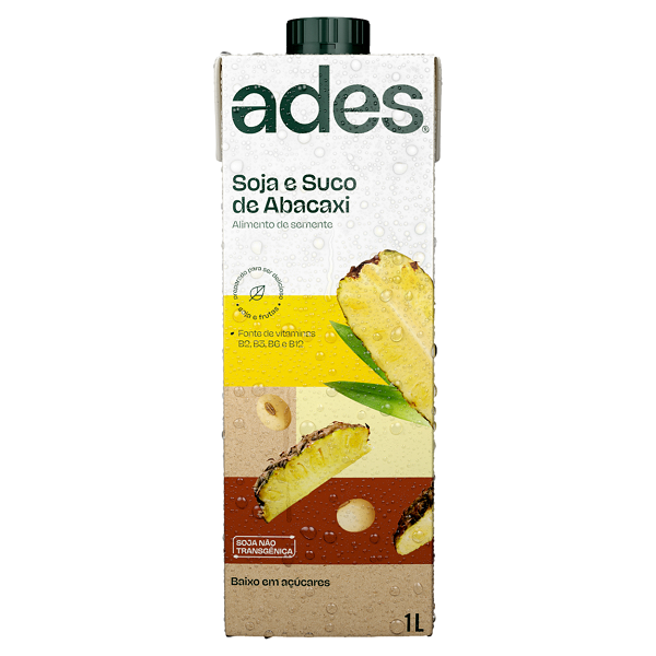 Alimento à Base de Soja Ades Abacaxi 1l