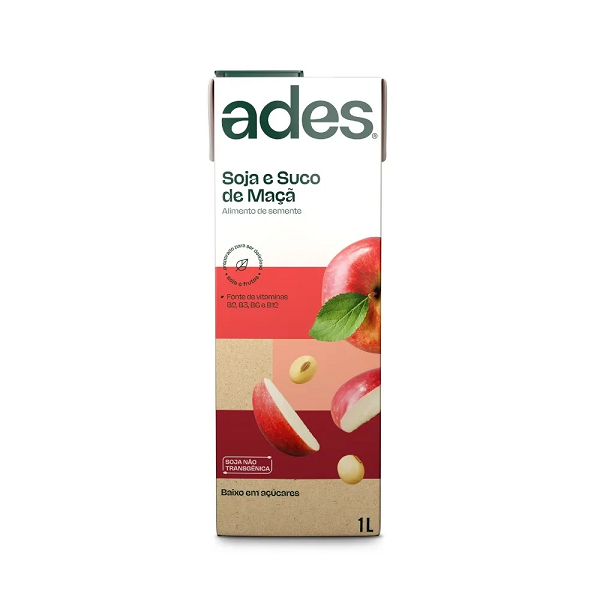 Alimento á Base de Soja Ades Maçã 1L