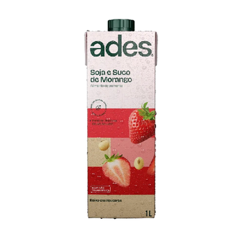 Alimento á Base de Soja Ades Morango 1L