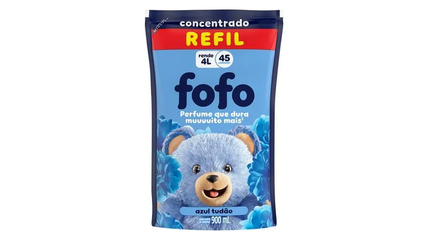 Amaciante de Roupas Fofo Azul Tudão Refil 900ml