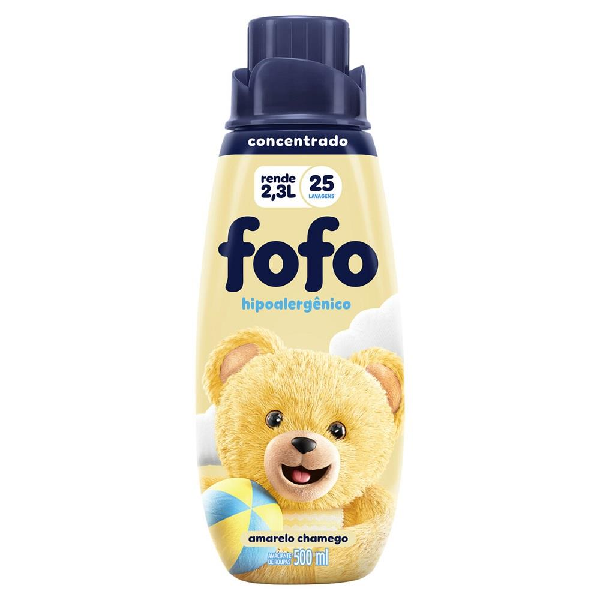 Amaciante de Roupas Fofo Concentrado Amarelo Chamego 500ml