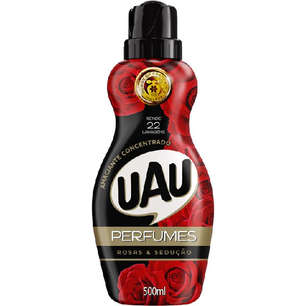 Amaciante de Roupas Uau Rosas e Sedução 500ml