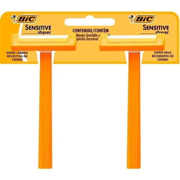 Aparelho de Barbear Bic Sensitive Shaver Laranja 2un