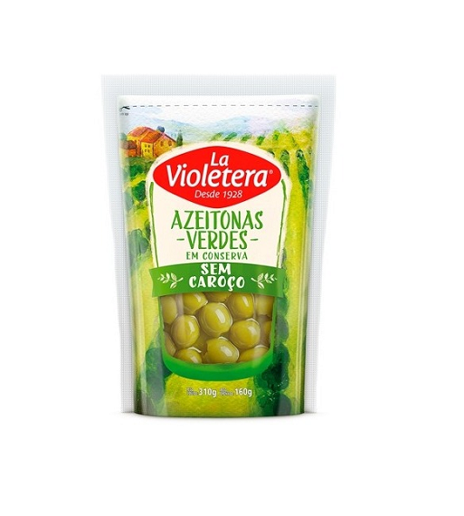Azeitona Verde La Violetera sem Caroço Sachê 160g