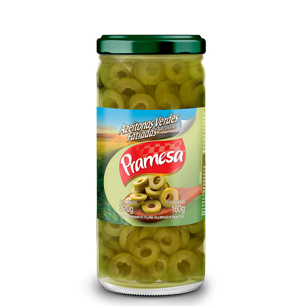 Azeitona Verde Pramesa em Conserva Fatiada Vidro 170g