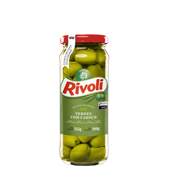 Azeitona Verde Rivoli com Caroço Vidro 200g