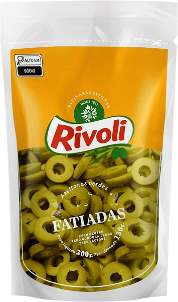Azeitona Verde Rivoli Fatiada Sachê 150g