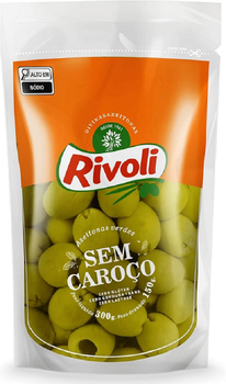 Azeitona Verde Rivoli sem Caroço Sachê 150g