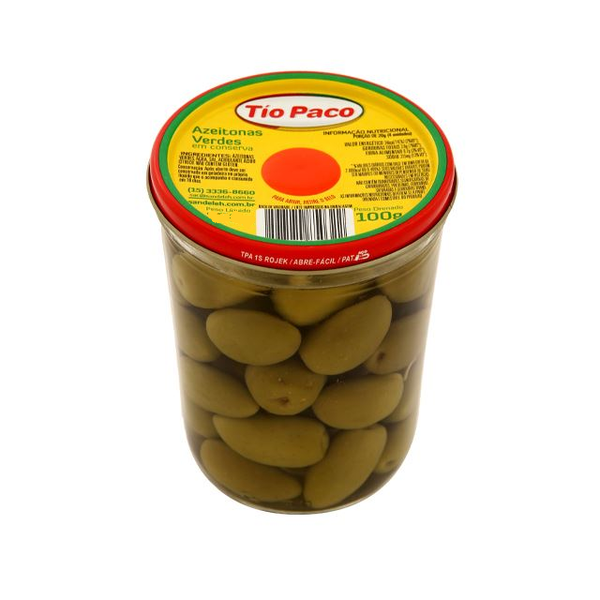Azeitona Verde Tío Paco com Caroço Vidro 100g