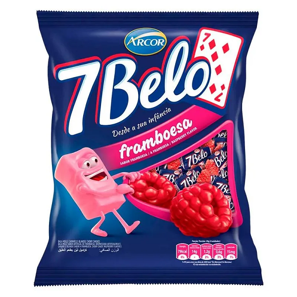 Bala Arcor 7Belo Framboesa 500g