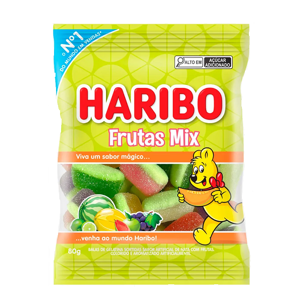 Bala de Gelatina Haribo Frutas Mix 80g