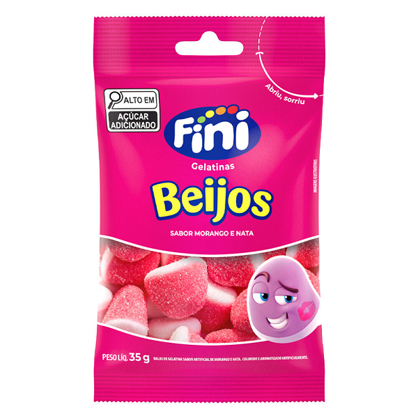 Bala Fini Gelatina Beijos 35g