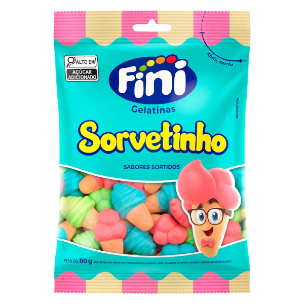 Bala Fini Gelatina Sorvetinho 80g