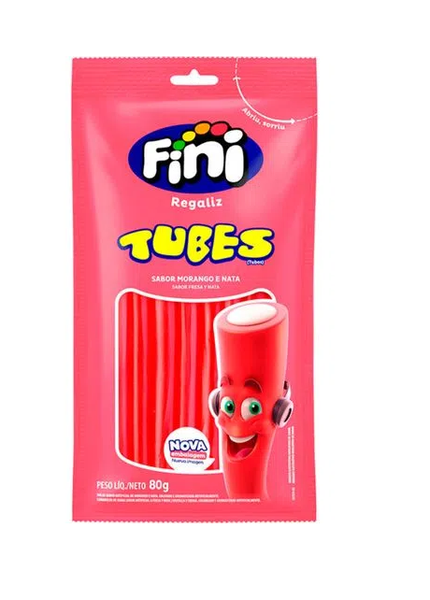 Bala Fini Tubes Morango 80g