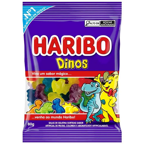 Bala Gelatina Haribo Dinos 80g