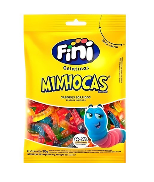 Balas de Gelatina Fini Minhocas 90g