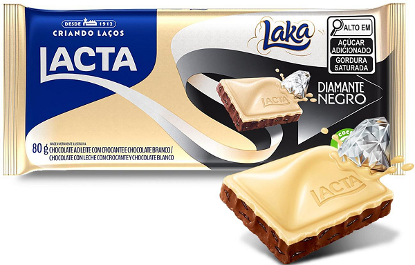 Barra Chocolate Lacta Laka Diamante Negro 80g