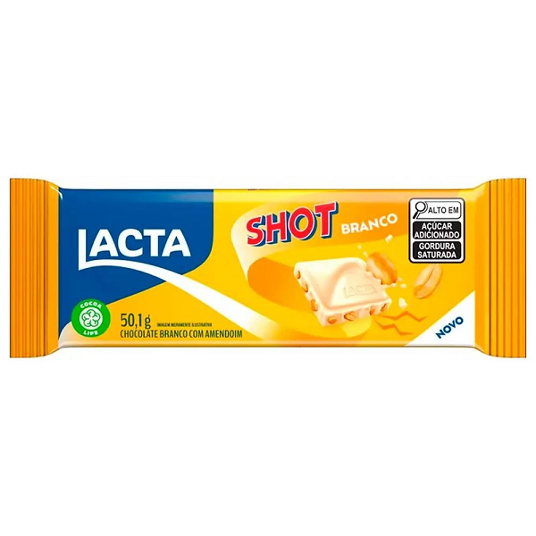 Barra Chocolate Lacta Shot Branco 50g