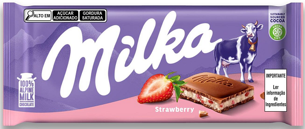 Barra Chocolate Milka Strawberry 100g