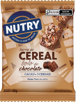 Barra de Cereais Nutry Bolo de Chocolate 66g