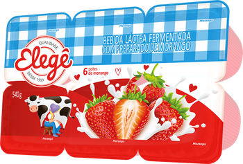Bebida Látea Elegê Morango 6 Unidades 540g