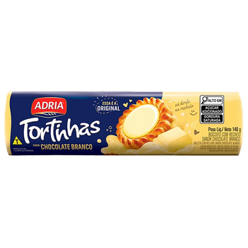 Biscoito Adria Tortinhas Recheada Chocolate Branco 140g