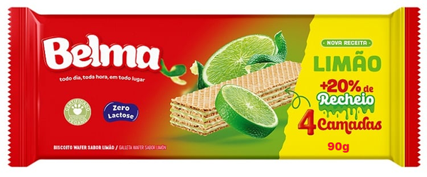 Biscoito Belma Wafer Limão Zero Lactose  90g