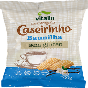 Biscoito Caseirinho Amanteigado Baunilha Vitalin 100g