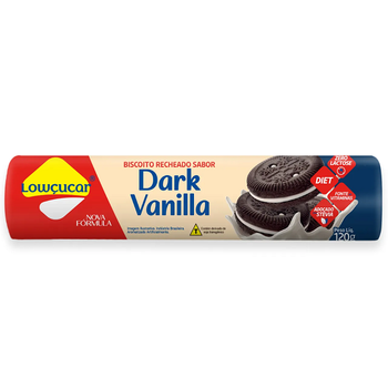Biscoito Lowçucar Dark Vanilla 120g