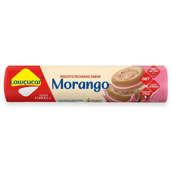 Biscoito Lowçucar Morango 120g