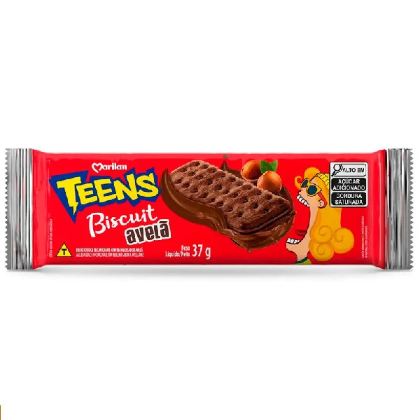Biscoito Marilan Recheado Teens Biscuit Avelã 37g