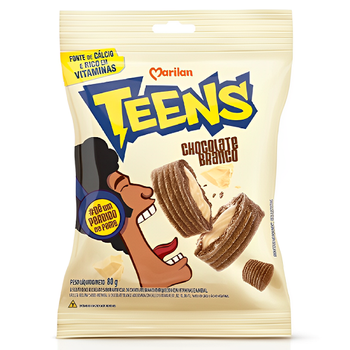 Biscoito Marilan Teens Snack Chocolate Branco 80g