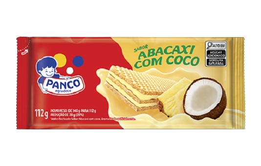 Biscoito Panco Wafer Abacaxi com Coco 112g