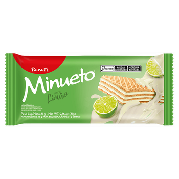 Biscoito Parati Wafer Minueto Limão 81g