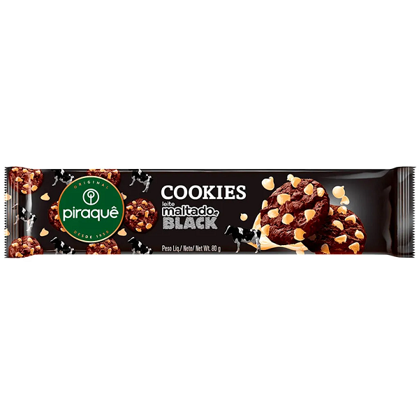 Biscoito Piraquê Cookies Maltado Black 80g