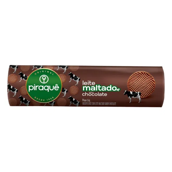 Biscoito Piraquê Leite Maltado Chocolate 132g