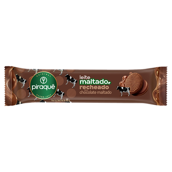Biscoito Piraquê Leite Maltado recheado Chocolate 85g