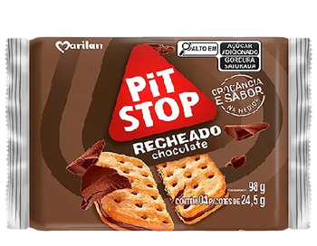 Biscoito Pit Stop Recheado chocolate Marilan 98g