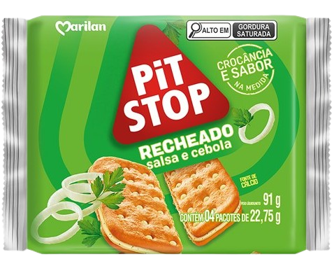 Biscoito Pit Stop Recheado Salsa e Cebola Marilan 91g
